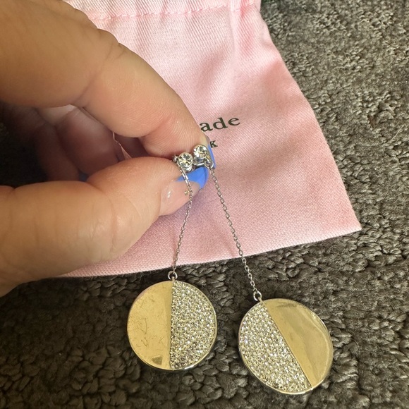 Kate Spade New York mod scallop pavé linear earrings - Picture 2 of 4